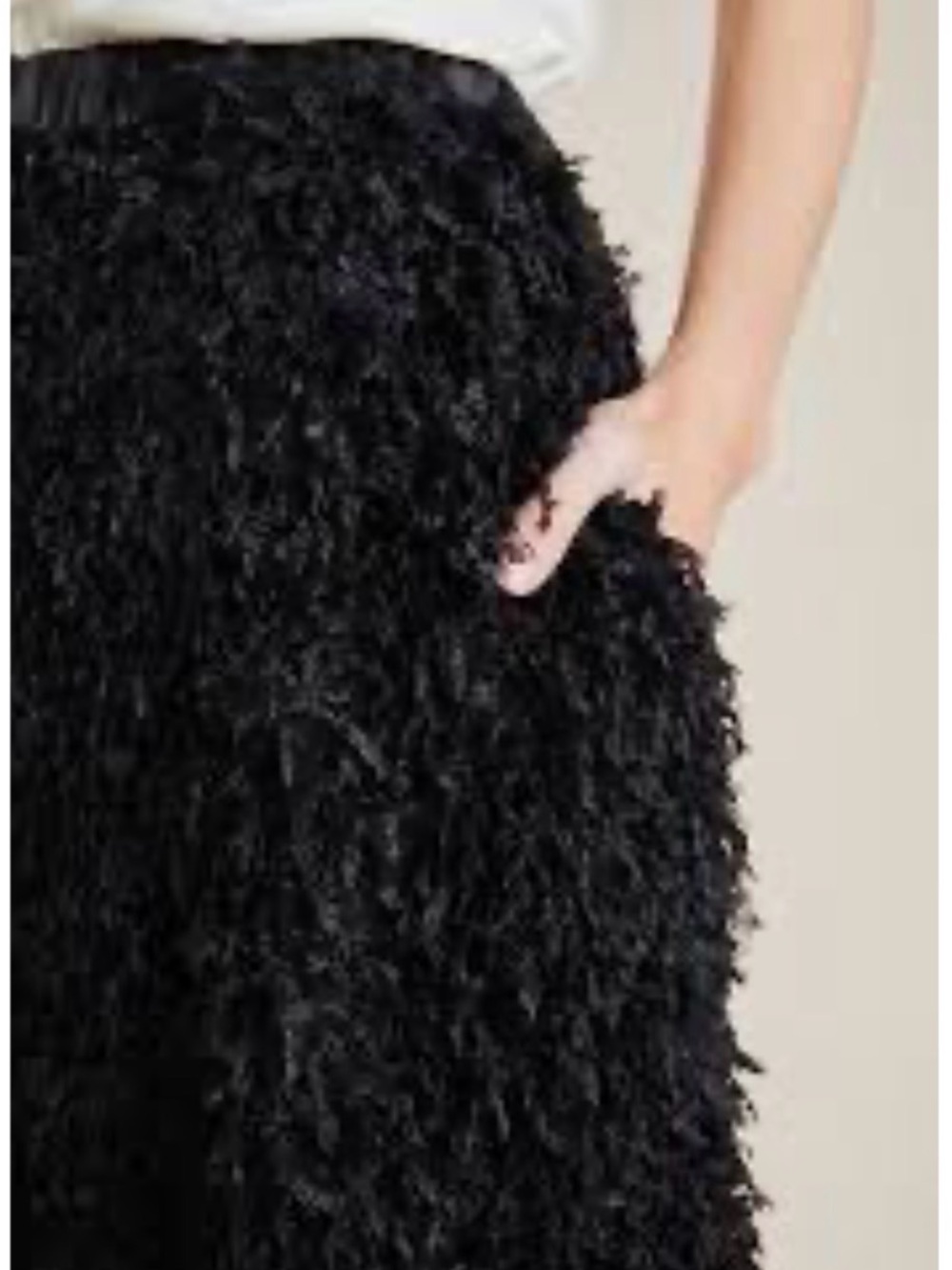 NWT Anthropologie Black Feathered Maxi Skirt. XS